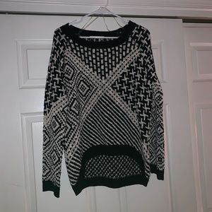 black and cream tribal sweater